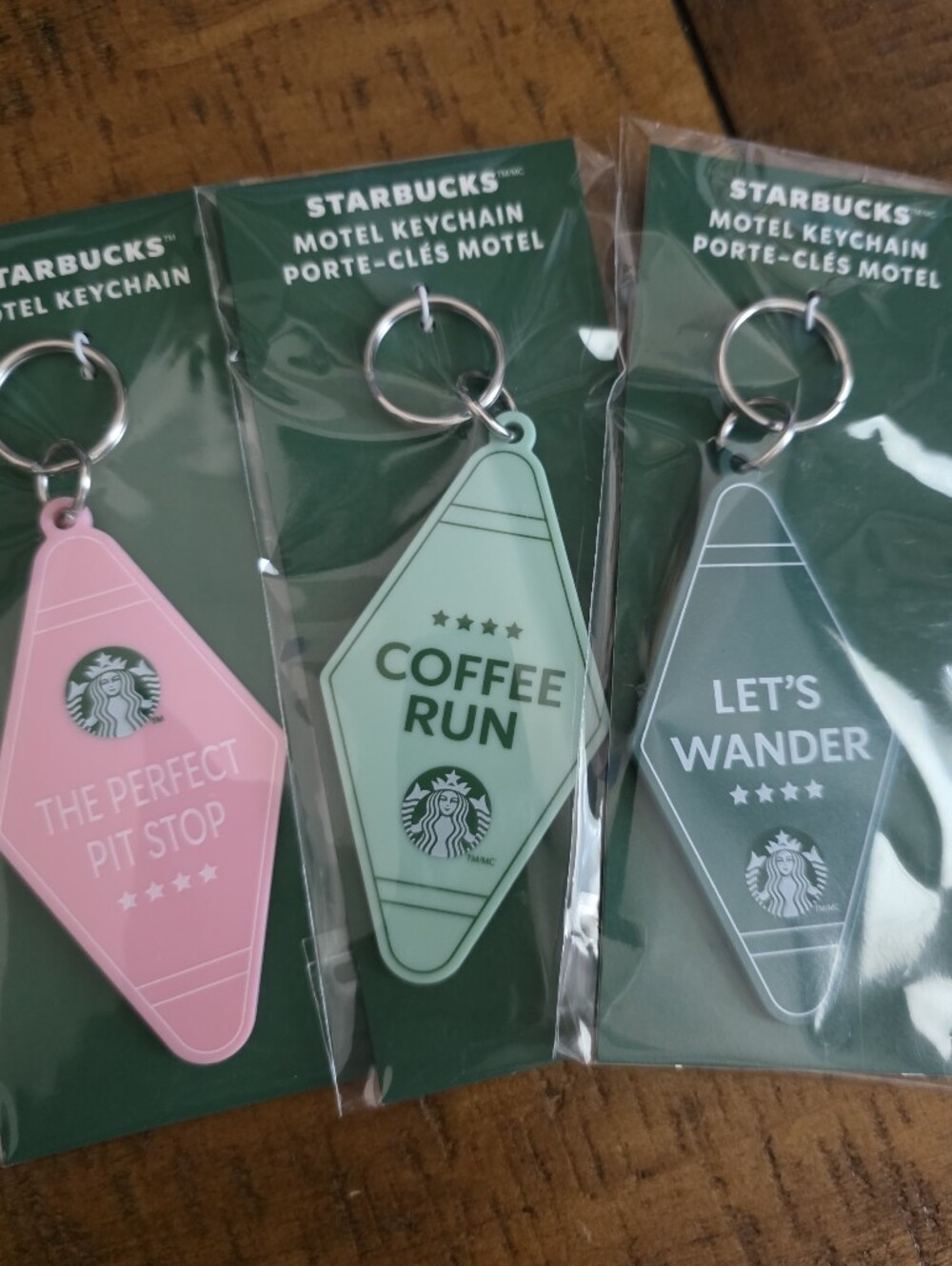 Starbucks Motel Keychain Trio - Pink, Mint, Teal